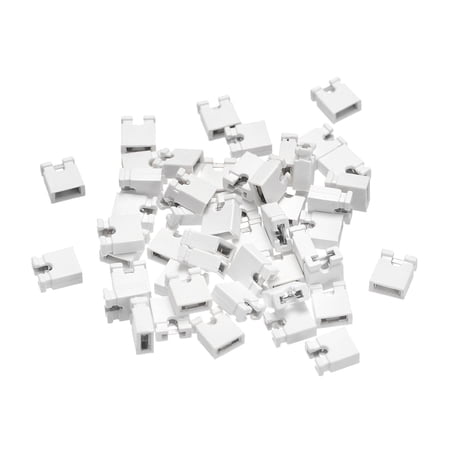 UPC: 0758544197266 | 50pcs 2.54mm Standard Pin Header Jumper Cap Short Circuit Connection Cap Mini Micro Jumper Bridge Plug White