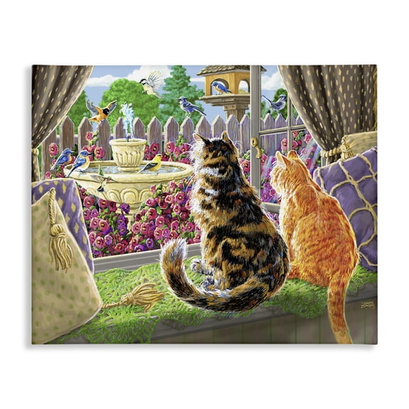 Stupell Industries Farmhouse Cats With A View Canvas Art, 20 x 16, by Joseph Burgess