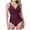 Wine, variant on Leey-World Tummy Control Swimsuits for Women Slimming One Piece Bathing Suit Ruched Push up Padded Swimwear Green,S