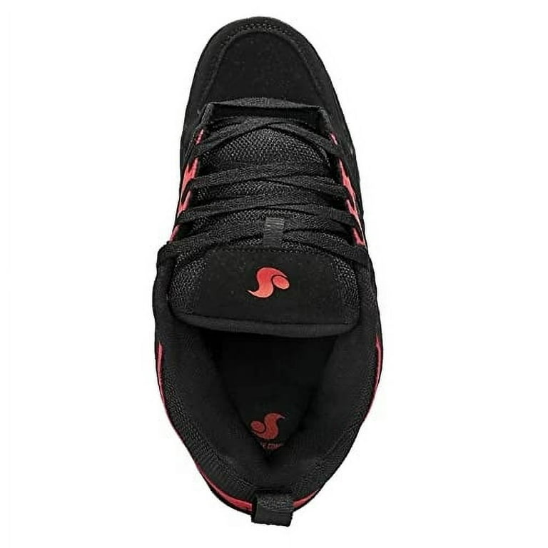 DVS Men's Gambol Skate Shoe BLACK RED GUM NUBUCK