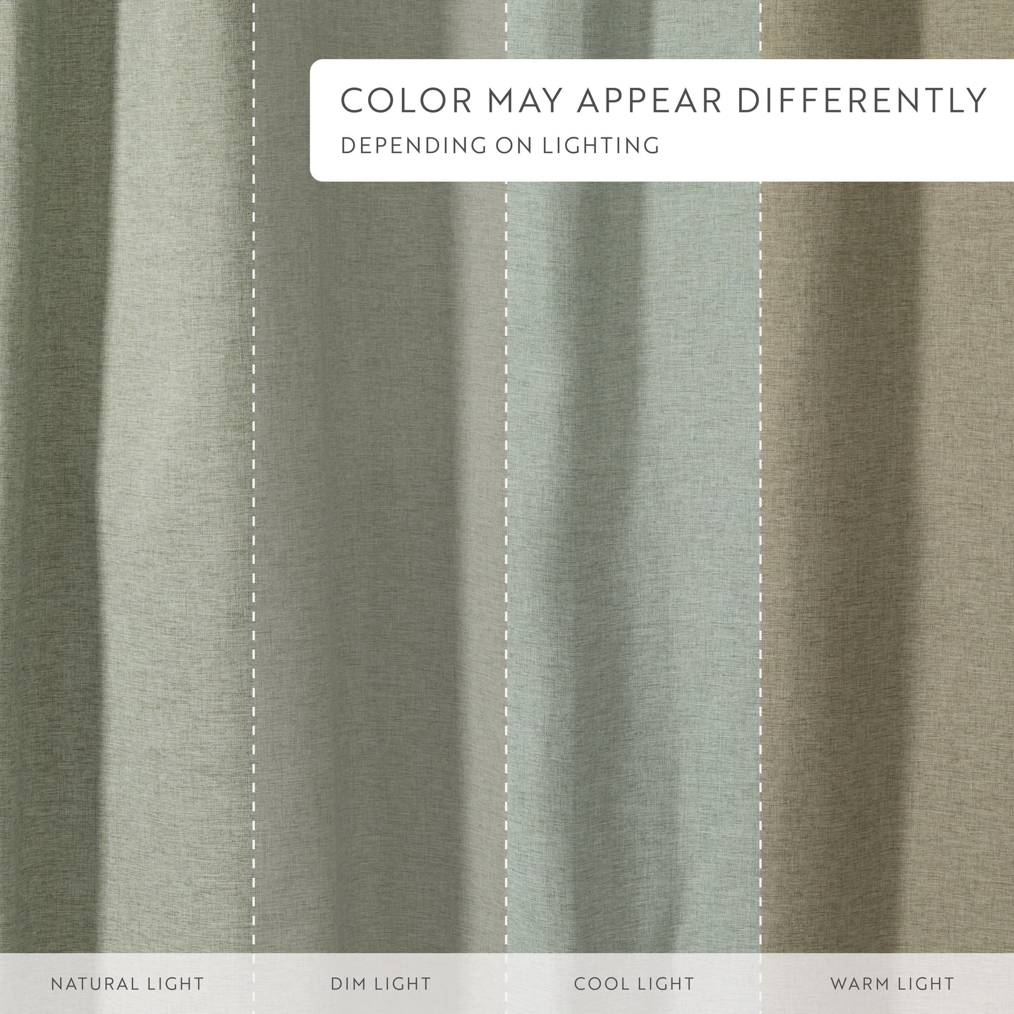 Linen-Look Polyester Shower Curtain in Essential Colors