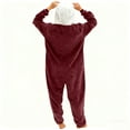 thumbnail image 6 of Ruimatai Unisex Adult Bear Hooded Onesie Pajamas Winter Warm Fluffy Loose Funny Sleepwear with Pockets for Cozy Comfort, 6 of 7
