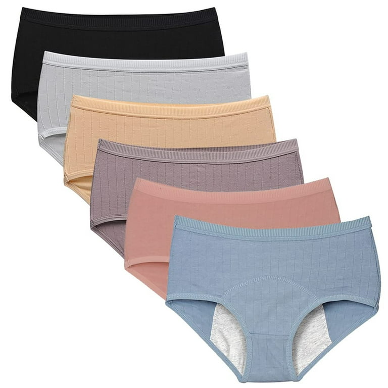 TQWQT Teen Big Girls Frist Period Panties Cotton Menstrual Underwear  Leak-Proof Protective Briefs Pack of 6