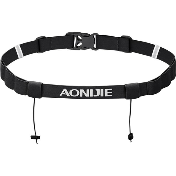 shiyou-Adjustable Running Race Belt with 6 Gel Loops Sports Number Belt with Clip Fastening for Triathlon, Marathon, Time Trial