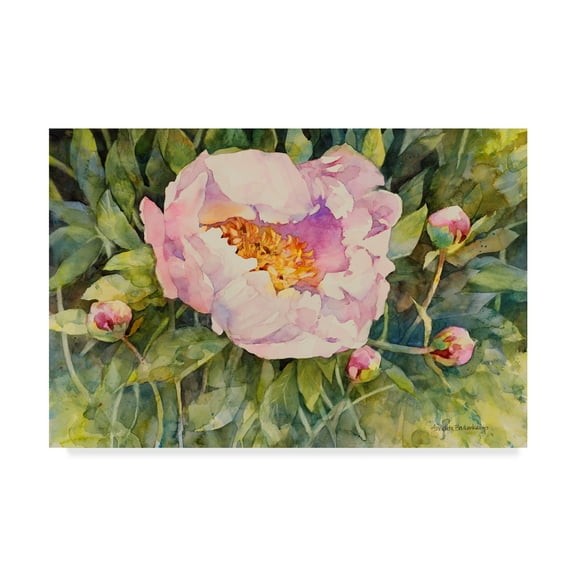 Trademark Fine Art 'Flowers Pink Peony' Canvas Art by Annelein Beukenkamp