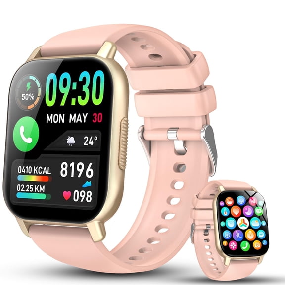 Smart Watch for Women Android IOS with Bluetooth Call, 1.85" Touch Screen 112 Sport Modes Fitness Tracker, IP68 Waterproof Smartwatch, Gift Idea, Pink