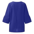 thumbnail image 5 of Hauts et Blouses d'Été pour Femmes 2023 Femmes Été Aguichant Imprimé Régulier Bouton Col Rond Manches Courtes Femmes Manches Courtes Haut Manches Longues en Liquidation, 5 of 5