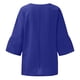 thumbnail image 5 of ICHUANYI Clearance Women Summer Sexy Print Regular Button Round Neck Short Sleeve Women Short Sleeves Top(Blue, S) ICHUANYI WER2023081114248, 5 of 5