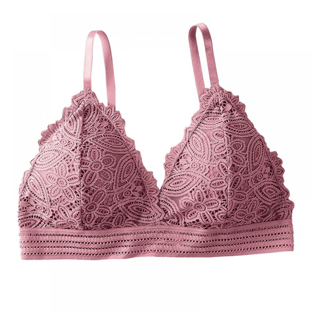 Women's Floral Lace Bralette Wirefree Breathable Crop Top Unpadded