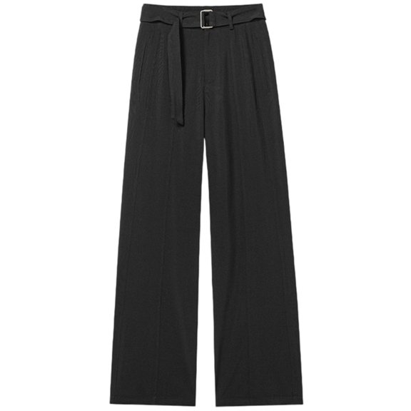 PIMSSY Men Pants Casual Trousers Classic Style Comfortable Loose Fit Wide Leg Straight Flow Dress Pants Everyday Male Breathable Solid Color Slacks