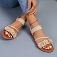 thumbnail image 6 of Miluxas Women Flower Sandals - Girl Summer Dress Shoes Womens Wedding Party Khaki 9.5(43), 6 of 9