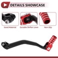 thumbnail image 3 of Palanca de cambio de motocicleta plegable para Yamaha YZ125 2005-2020, pedal de aleación de aluminio, palanca negra con cabeza roja y anillo de tono plateado, 3 of 6