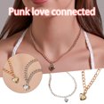 thumbnail image 1 of Xihbxyly Collar Estilo Punk, Diseño de Cadena Gruesa para Clavícula, Colgante de Corazón, Accesorio de Moda para Mujer, Regalo Perfecto para Enamorados, Aniversario, San Valentín, Material de Aleació, 1 of 2