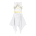 thumbnail image 6 of Kaerm Womens Liturgical Praise Dance Dress Metallic Shiny Cross Church Robe Praisewear Worship Dance Dress White XL, 6 of 7