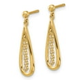 thumbnail image 2 of Finest Gold 14K Yellow Gold Diamond Teardrop Post Earrings, 2 of 4