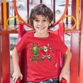 thumbnail image 3 of Tee Hunt Elf and Santa Claus Dab Dancing Youth T-Shirt Merry and Bright Christmas Kids, 3 of 5