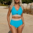 thumbnail image 2 of Two Piece Swimsuits High Waist Bikini Tied Side Tankini With Push Up Padding/BU2/S, 2 of 5