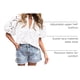 thumbnail image 4 of Camisa de Mujer PRETTYGARDEN Cuello en V con Encaje Calado Blanca XXL, 4 of 8