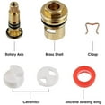 thumbnail image 4 of 2pcs Replacement Tap Valves Brass Ceramic Stem Disc Cartridge Faucet Valve Quarter Turn 1/2" For Bathroom Kitchen Tap, 4 of 5
