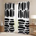 thumbnail image 2 of Manfei Abstract Geometric Lines Black Out Curtains,Vintage Striped Curtains Pack of 2 (42x63 Each),White Black Bedroom Curtains For Teens,Breathable Home Decor, 2 of 6