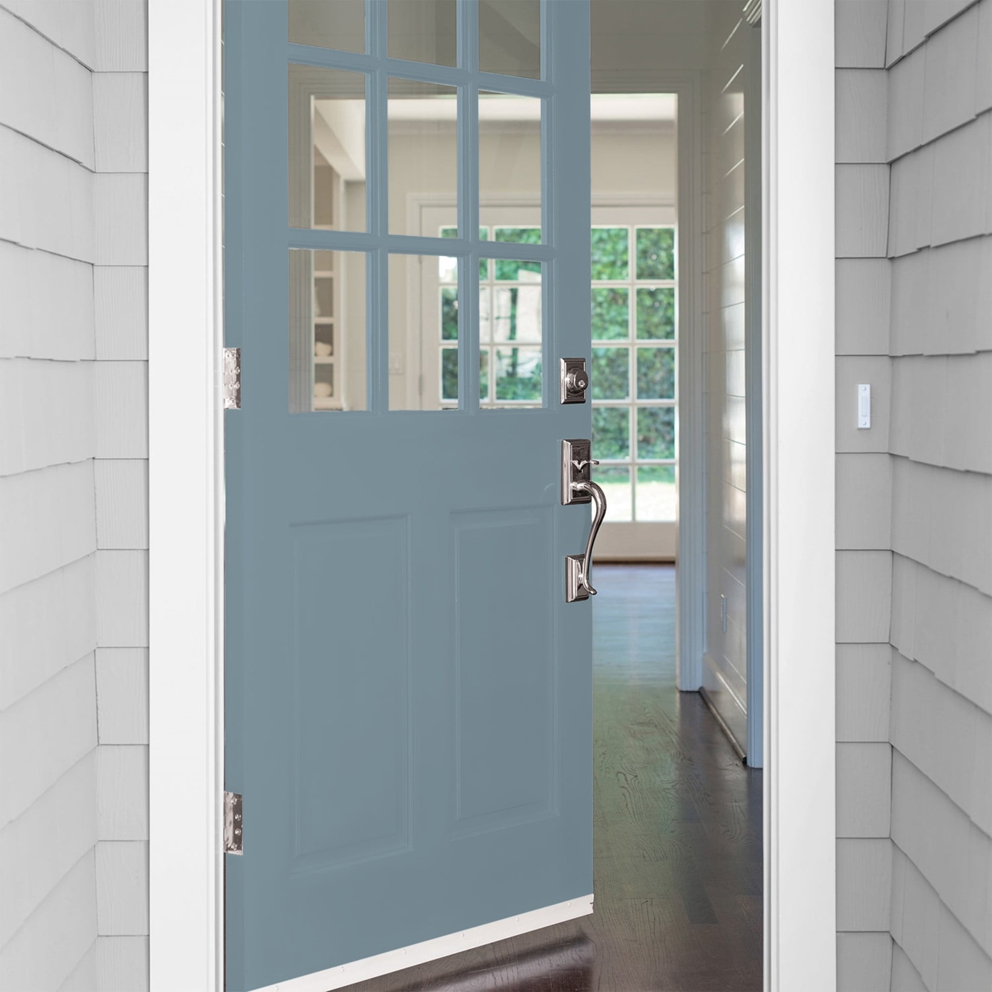 Glidden Fundamentals Chalky Blue / Blue, Semi-Gloss Exterior Paint, 1 Gallon