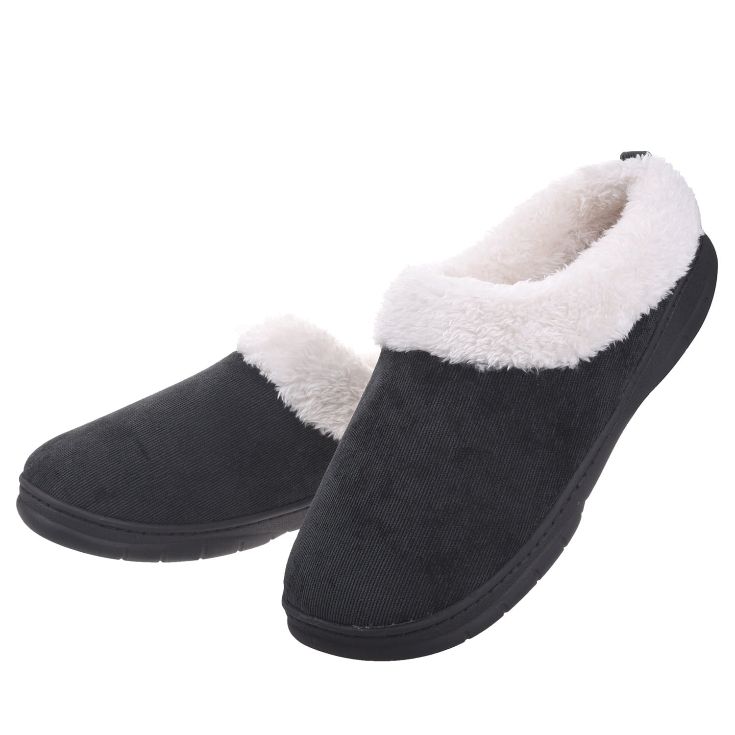 Overstock - Men's Fleece Plush Lining Slip on Slippers Indoor/Outdoor ...