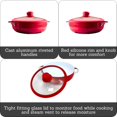 thumbnail image 2 of IMUSA 6.9qt Aluminum White Ceramic Caldero with Glass Lid & Silicone Rim, Red, 2 of 8