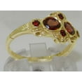 thumbnail image 4 of British Made 14k Yellow Gold Natural Garnet Womens Cluster Ring - Size 5.75, 4 of 6