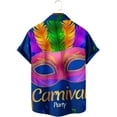 thumbnail image 3 of Aloohaidyvio Mens Mardi Gras Shirts Mardi Gras Unique Button Down Collared Hawaiian Style Fit Shirt for Men 2025 Mardi Gras Clothing Clearance, 3 of 4