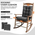thumbnail image 5 of SHANNA Waterproof Rocking Chair Cushion Set, Premium Tufted Pads Non-skid Cushion Back and Seat Bottom for Porch Rocker Outdoor Indoor Office Dining Chairs, Dark Gray, 5 of 9