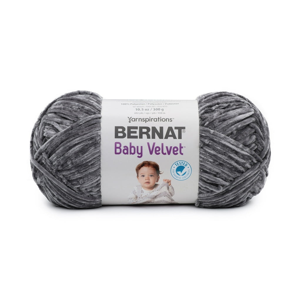 Bernat Baby Velvet Yarn, Vapor Gray, Medium, Polyester