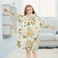 thumbnail image 5 of FORMRS Wearable Blanket Hoodie with Sleeves for Kids Cozy Flannel Sweatshirt, Birds Sunflowers, 5 of 7