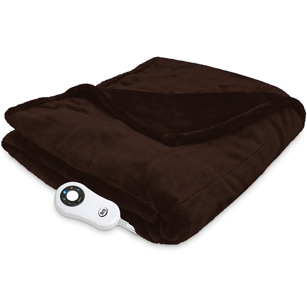 Serta Silky Plush Electric Heated Warming Throw Blanket