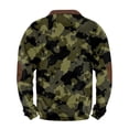 thumbnail image 6 of Men's Fashion Casual Camouflage Quarter-Zip Neck Sweatshirt, Loose Fit Long Sleeve Pullover, Fall Spring Military Style Top,Army Green,2XL, 6 of 7