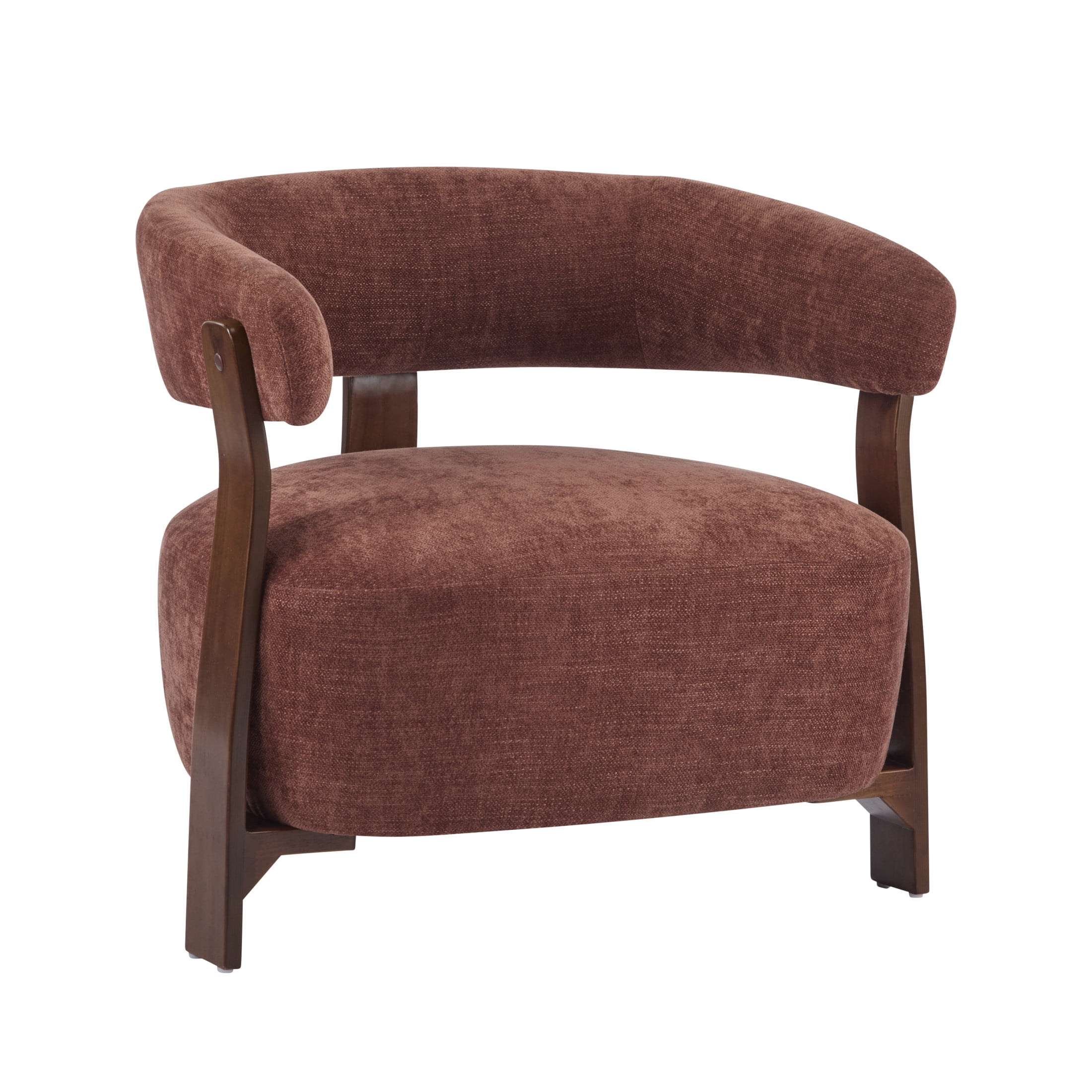 Christopher Knight Home 31.5" Modern Upholstered Accent Armchair with Curved Wood Legs, Coral Red, Set of 2