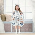thumbnail image 7 of Wearable Blanket with Sleeves and Pocket Oversized Hooded Sweatshirt 3-14 YR Carton Owls L, 7 of 7