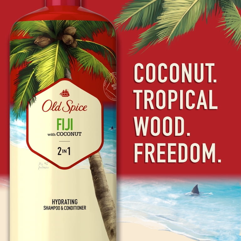 Old Spice Men's Fiji Moisturizing 2 in 1 Shampoo Plus Conditioner