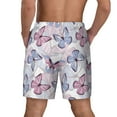 thumbnail image 3 of Sigee Butterflies in Pastel Print Mens Swim Trunks with Compression Liner Quick Dry Swim Stretch Beach Shorts with Pockets,S-3XL, 3 of 7