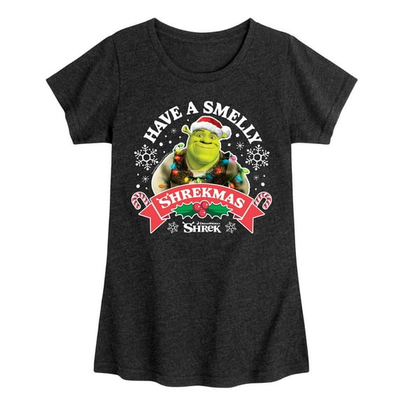Shrek - Have A Smelly Shrekmas - Girls Youth Fitted Short Sleeve Graphic T-Shirt