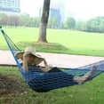 thumbnail image 3 of Visland Camping Hammocks, Durable Nylon Mesh Hammock, Portable Outdoor Hammock with Tie Rope and Storage Bag, Travel Garden Swing Bed, Rope Hammock for Garden Beach Yard, 3 of 7