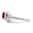 thumbnail image 5 of Auriga Fine Jewelry 14K White Gold Created Ruby and Diamond Heart Ring for Women Size 7, 5 of 6