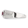 thumbnail image 3 of Sterling Silver Rhod-plated Men's African Ruby and White Topaz Ring QR6843, 3 of 5