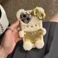 thumbnail image 1 of Sanrio Hello Kitty Plush Embroided Fur Phone Case for Apple iPhone 15 14 13 12 11 Pro Max  Kawaii Cartoon Protective Case ZR, 1 of 7