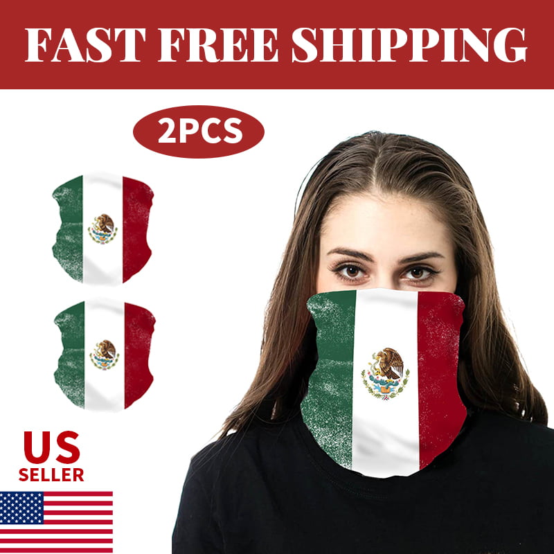 Bandana Face Mask Mexican Flag Multi-use Tube  Bandana Gaiter 1pc 
