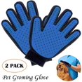 thumbnail image 1 of Guante de aseo para mascotas, guante para quitar el pelo de mascotas, paquete de 2, guante de cepillo suave para desenredar y herramienta de masaje, para gatos, perros, guantes de aseo para caballos Xemadio CJWUS-4401, 1 of 7