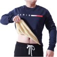 thumbnail image 3 of Xihbxyly Camisa Acolchada para Hombre, Elegante Camiseta de Manga Larga con Cuello Redondo, Informal, de Color Liso, Ideal para Uso Diario, Actividades Al Aire Libre, Moda Otoño-Invierno., 3 of 7