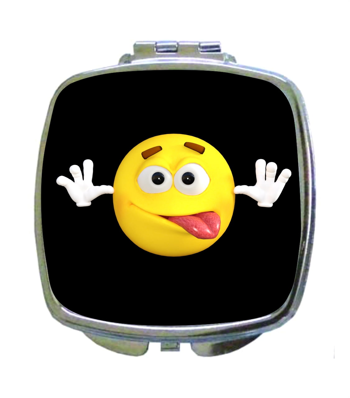 Funny Expression Yellow Emoticon Novelty Print Design - Compact