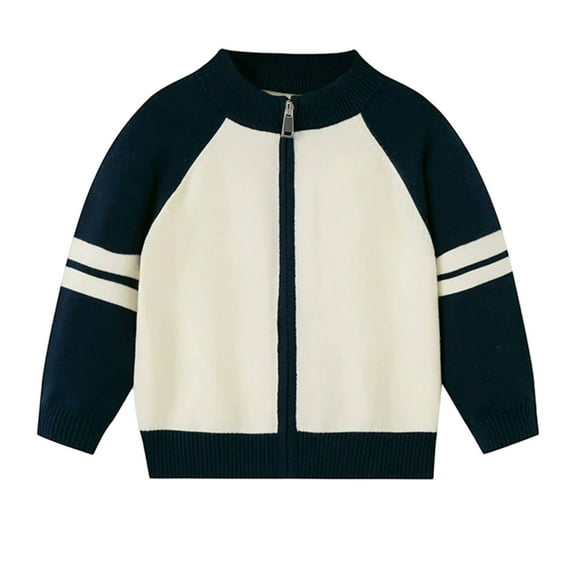 LYHaoo Kids School Uniform Sweaters Boys Sweater Cardigan Zip Up Knit Jacket Top Outerwear Casual Outfits For Toddlers And Kids 3-4 Years(Yellow)