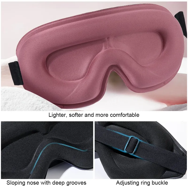 Blackout Eye Mask 3D Deep Contoured Sleep Mask Lash Extensions No Pressure Blindfold Sleeping Eye Mask Women Men Side Sleepers