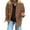 Khaki, variant on Trendy Oversized Faux Leather Jacket For Women Vintage Inspired Y2K Outerwear Fall Statement Piece